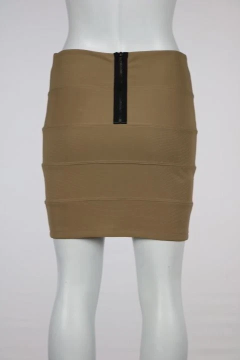 Millau 裙 S 码棕褐色纯色直筒紧身棉质过膝休闲 — 第 2/4 张图片