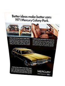 1971 Mercury Colony Park Station Wagon car Original Print Ad vintage
