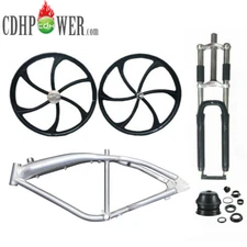 CDHPOWER Bicycle Gas Tank Frame 3.4L & Mag Wheels Set & 26" Bike Suspension Fork