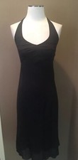 J.Crew 2 XS Black 100% Cotton Chic Halter Dress W Cotton Lining