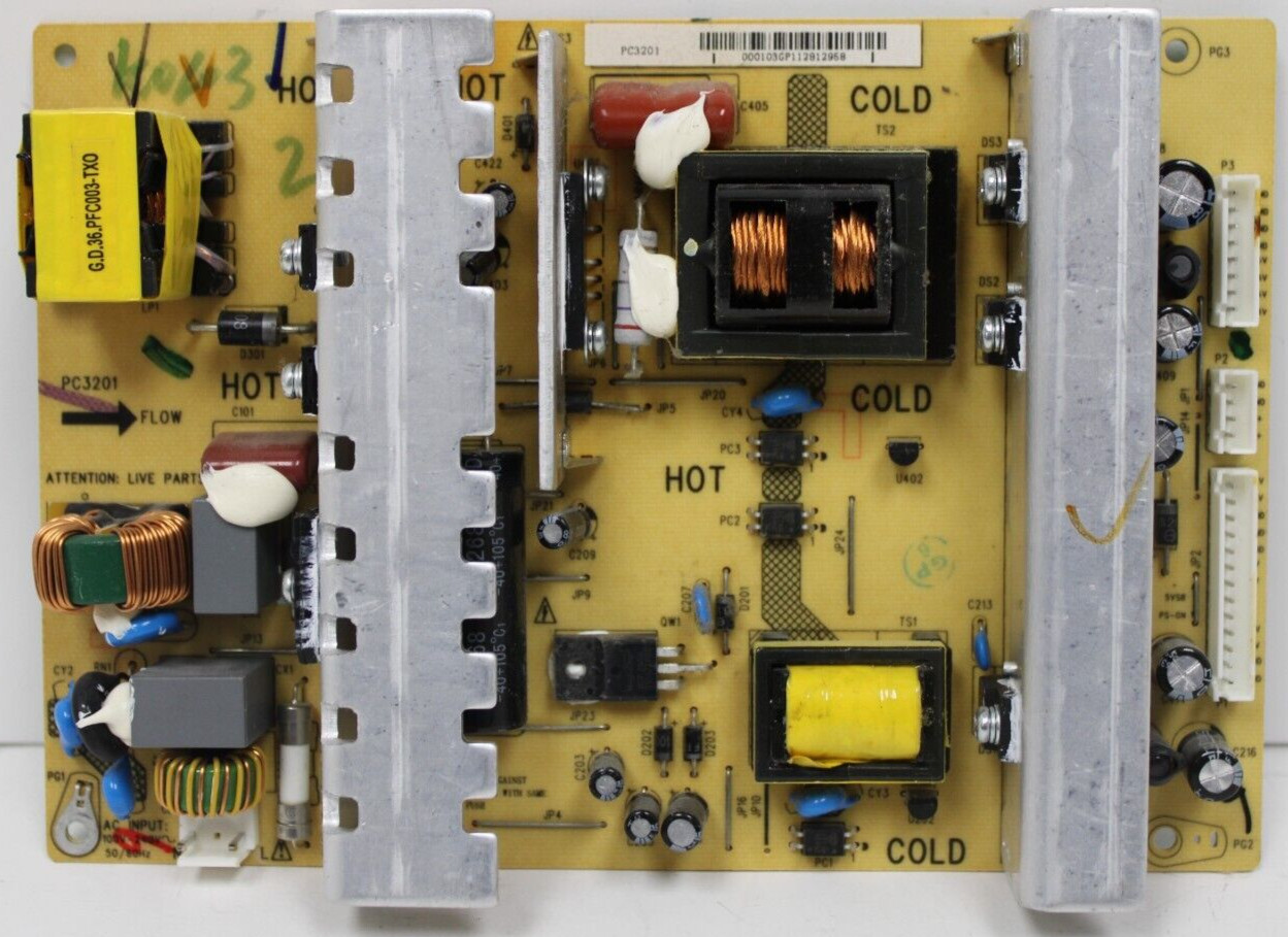 32" COBY LCD TV TFTV3247 POWER SUPPLY BOARD PC3201