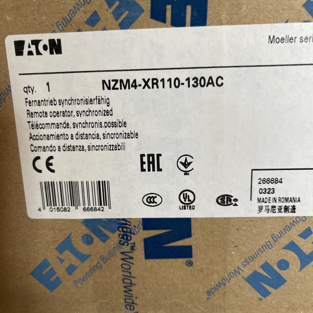 NZM4-XR110-130AC EATON. REMOTE. FOR. NZM4 BREAKER ATLANTA STOCK