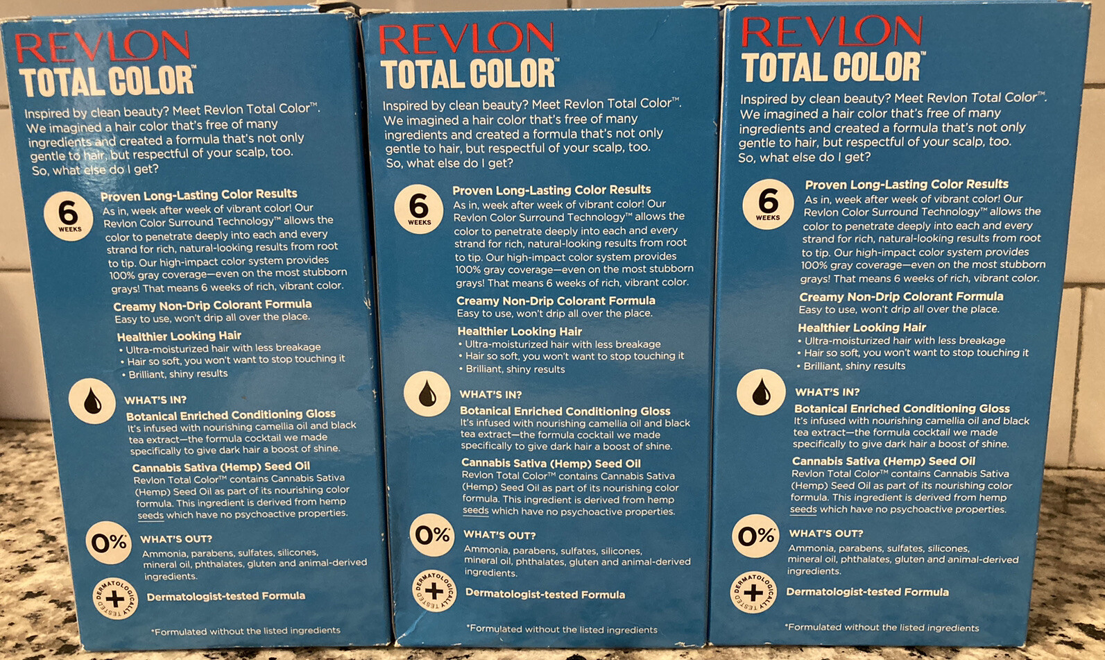 3x Revlon Total Color #40 Dark Brown Clean Vegan Permanent Hair Color