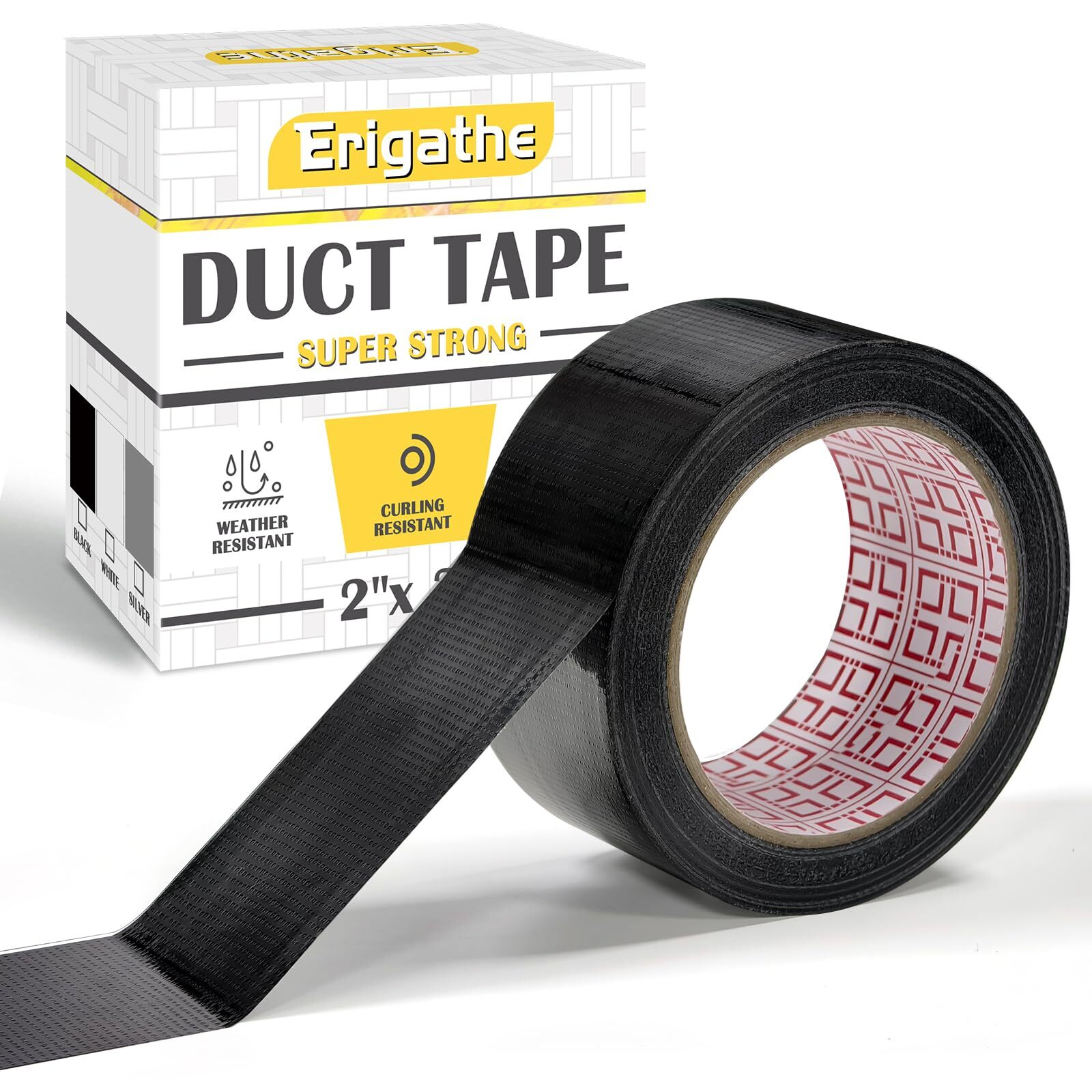 Black Duct Tape Heavy Duty-2 Inches x 30 Yards, Strong Adhesive Duct Tape, No...