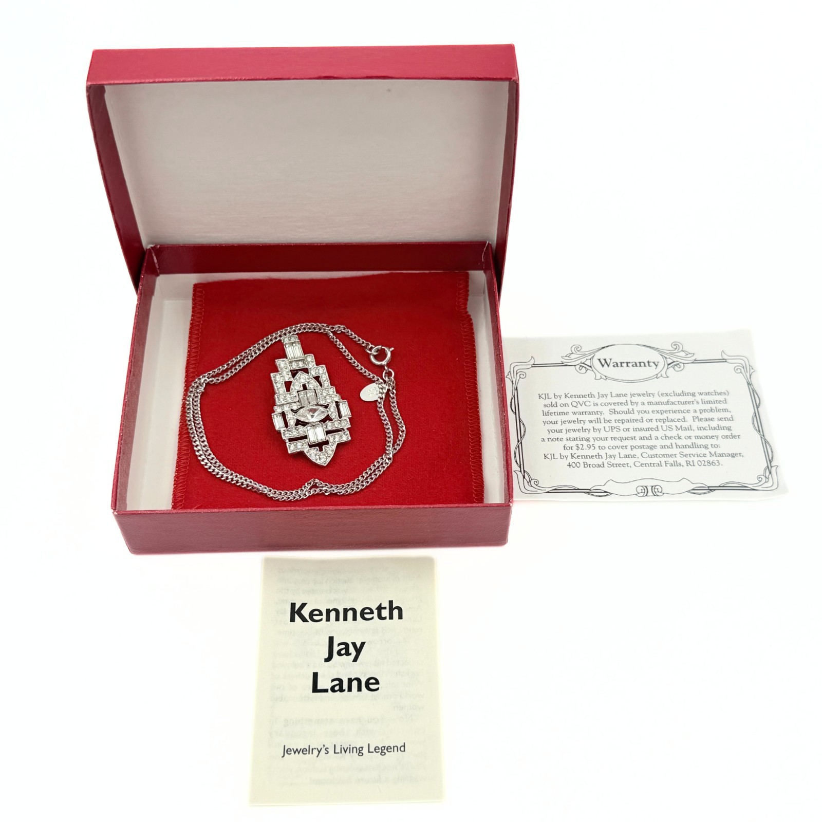 Kenneth Jay Lane Designer Signed Art Deco Style C… - image 1