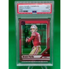 Brock Purdy Pink 2024 Panini Clearly Donruss #45 San Francisco 49ers PSA 9