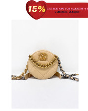 Chanel 19 Round Clutch with Chain Quilted Leather