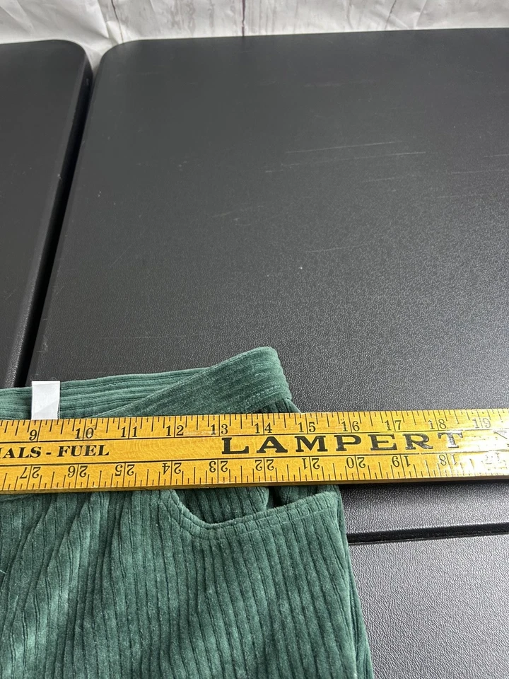 Denim & Co. Pantalones Mujer Pequeños Verde Acanalado Pana Leggings Pull On Elástico Foto 4 de 4