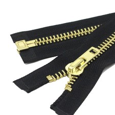  10 22 Inch Brass Separating Jacket Zipper Heavy Duty Metal Zipper for Men's