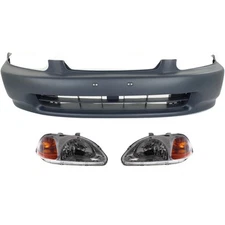 Auto Body Repair For 1996-1998 Honda Civic Front Bumper Cover Headlight