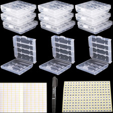 12 Pcs Plastic Battery Storage Case,Aa/Aaa Cell Battery Storage Case,Plastic Fo