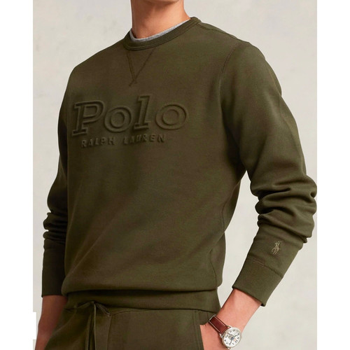Polo Ralph Lauren Herren Double Knit Embossed Logo Crewneck Sweatshirt Grün S - Bild 1 von 10