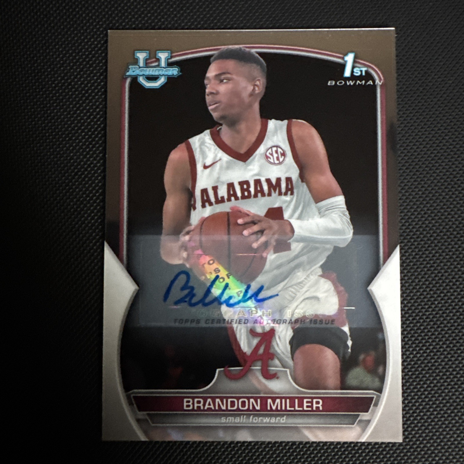 2022-23 Bowman University Chrome - Chrome Prospect Autographs Brandon Miller #80