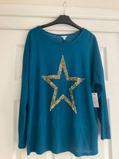 BNWT TEAL GOLD STAR JUMPER SIZE 16