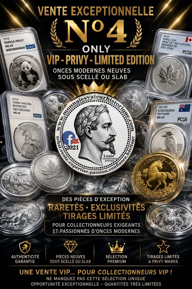 N°4 Vente Exceptionnelle – VIP • Privy • Limited Edition • SLAB NGC/PCGS