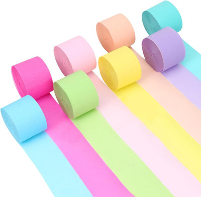 Buntes Krepppapier Set für Partydekorationen, 8 Rollen 25m Farbvielfalt