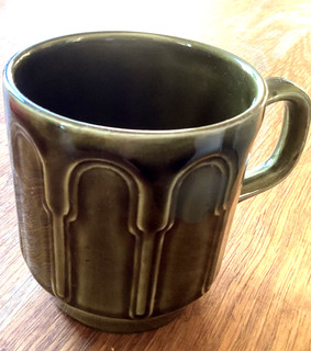 Vintage Sixties Retro Biltons Green Glaze Ceramic Mug