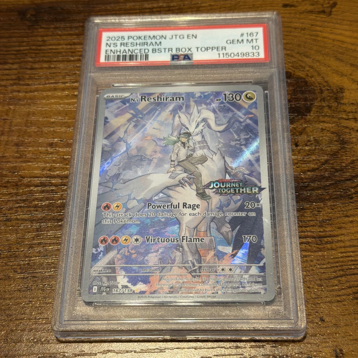 Reshiram Pokémon TCG Professional Sports Authenticator (PSA