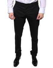 Dolce & Gabbana Black Wool Skinny Dress Formal Men's Pants Authentic