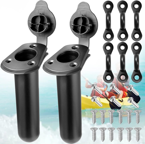 Soporte de caña de montaje empotrado para cubierta de kayak - Soportes de caña de barco de pesca y cubierta de tapa para C - Imagen 11 de 12