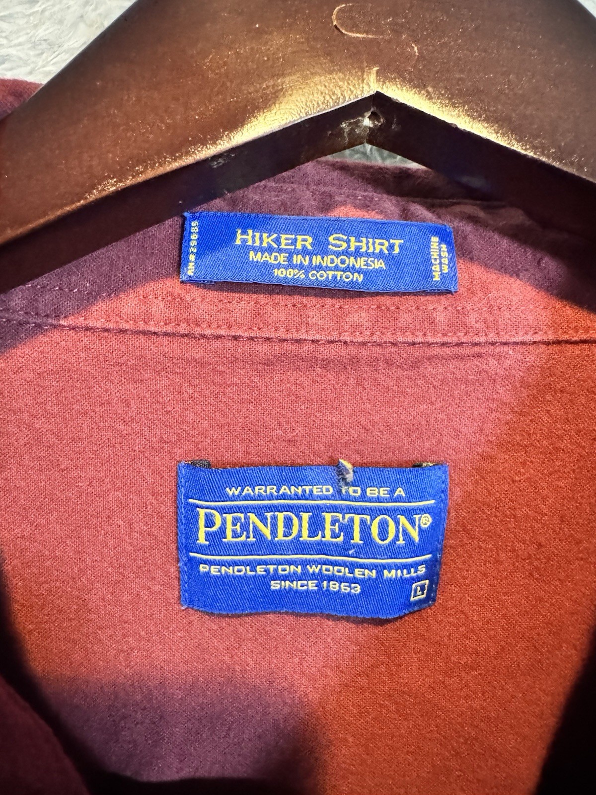 Pendleton Hiker Shirt Red Solid Flannel Long slee… - image 5