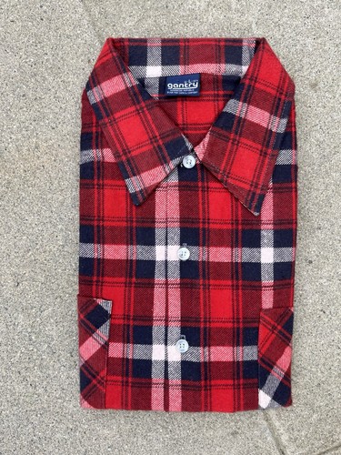 Vintage 1970s/80s Deadstock NOS Gantry Plaid Flannel Shirt Size Large