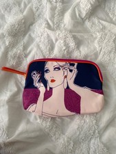 Estee Lauder Glamour Lady Art Deco Type Makeup Cosmetic Bag 9  x5.5  