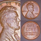UNC 1950 Lincoln Wheat Cent Unusual Struck Thru Error 1c RB Penny