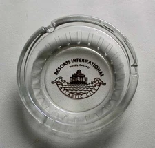 Vintage Glass Ashtray ~ Resorts International Hotel Casino ~ Atlantic City NJ