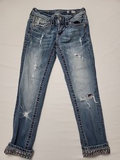 Miss Me Jeans Womens Size 26 Signature Crop Wash Distressed