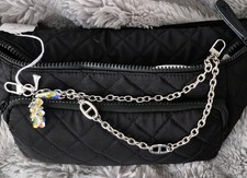 Silver and crystal Chain Bag Charm