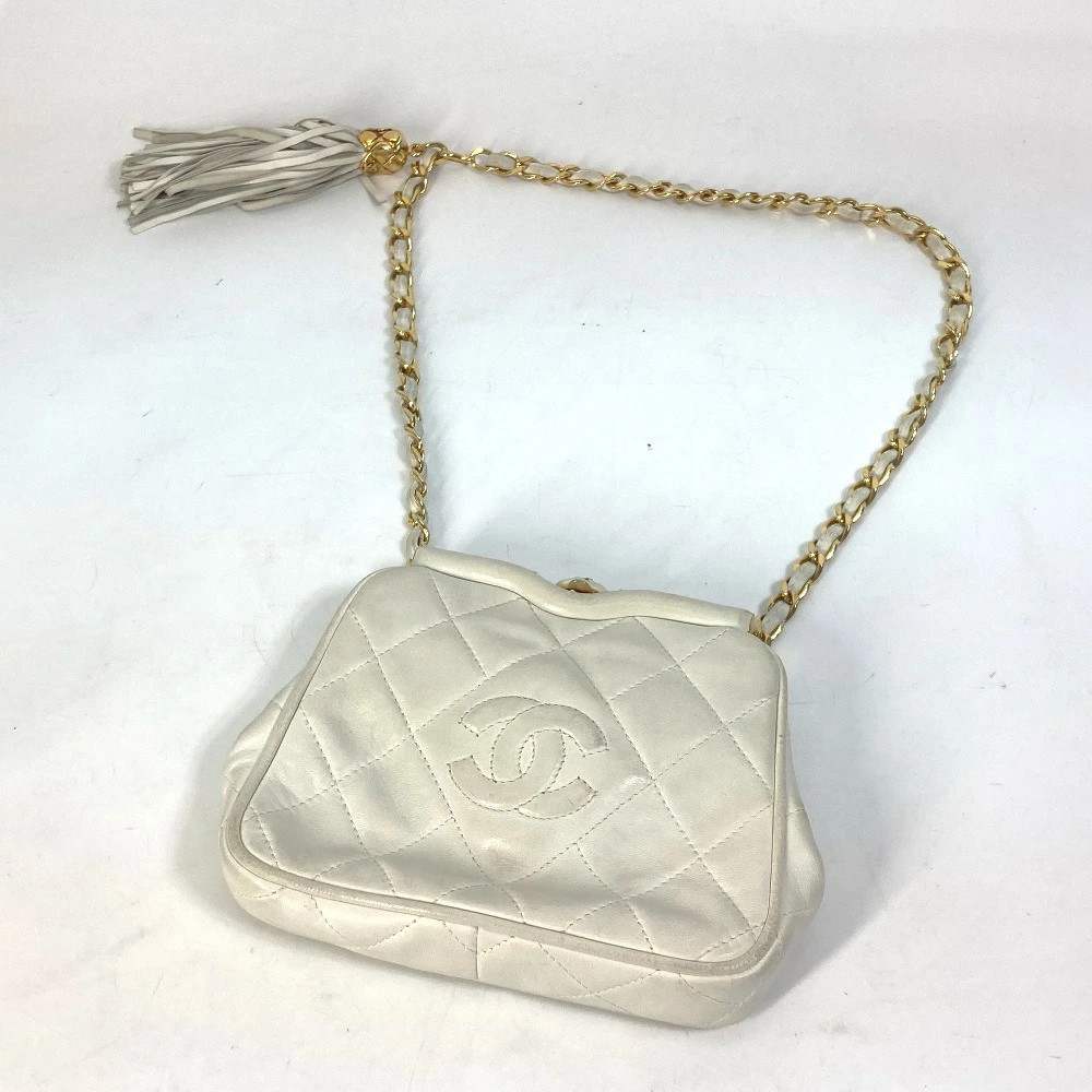 CHANEL Coco Mark CC Matelass Quilted Coin Purse with Fringe Waist Pouch Chain Wa image 4