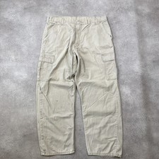 Wrangler Cargo Trousers Mens 38" Loose Fit Western Workwear Pants, Beige