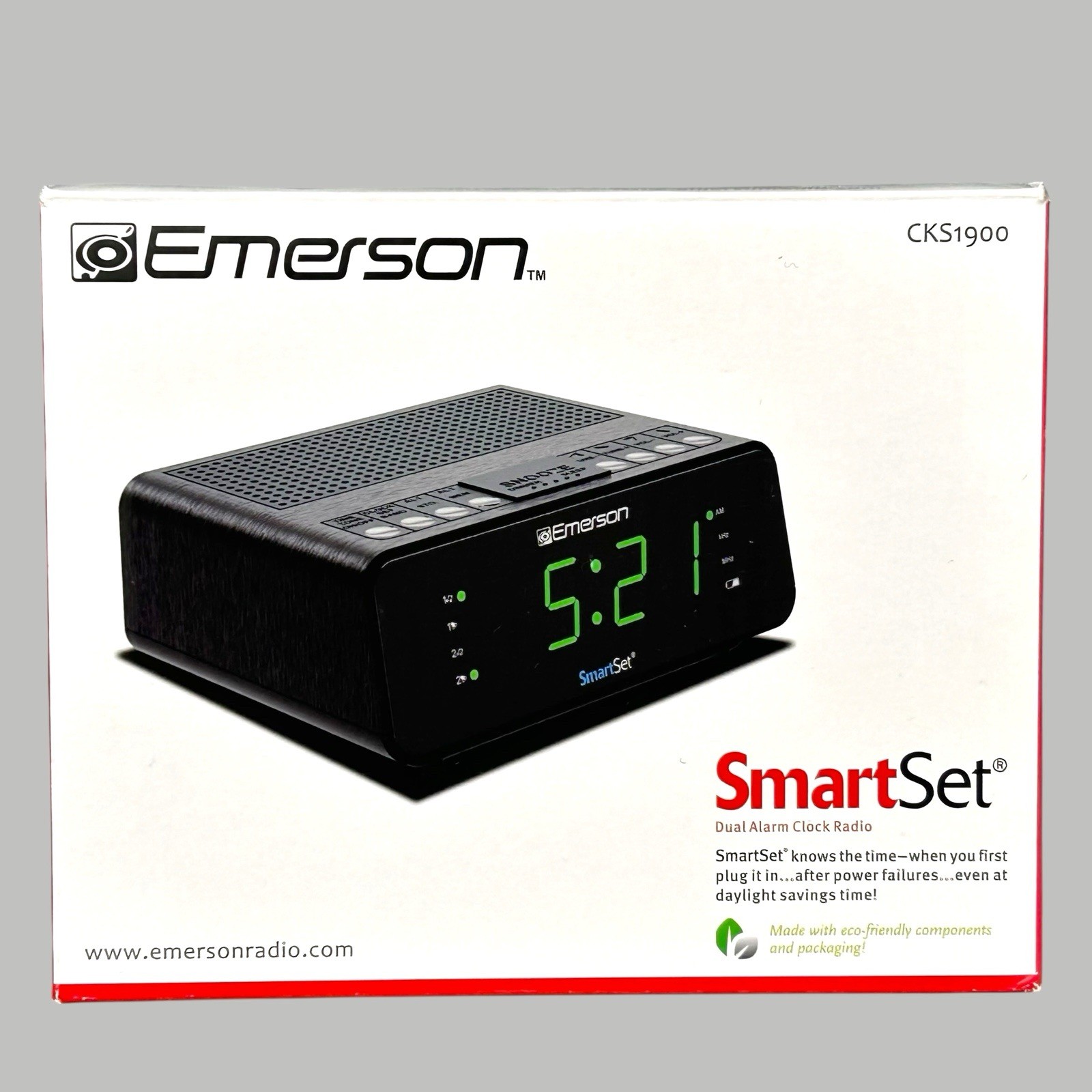 Emerson CKS1900 SmartSet Alarm Clock Radio