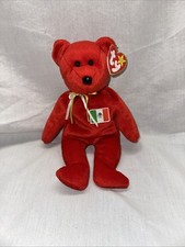 Vintage Y2K Ty Beanie Baby Osito the Bear 1999 Red Mexican Flag Plush Toy NWT