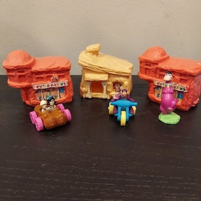 Vintage 1994 McDonald's Flintstones  Happy Meal Toy Lot Bedrock Building Dino