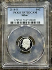 2018 S Dime Silver PCGS PR70DCAM 10C $36 WCoupon