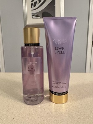 Victoria's Secret Love Spell Mist & Lotion Set Cherry Blossom Peach 8.4oz 8oz