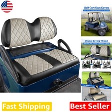 Golf Cart Seat Covers Diamond Vinyl Oyster Gray Black Club Car Precedent