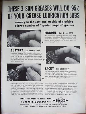 1955 Sun Oil Sunoco Gas Grease Lubrication Jobs Ad