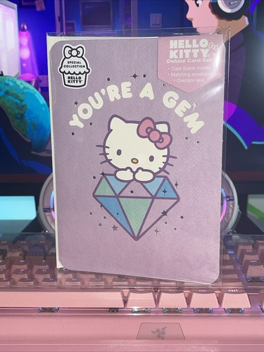 2024 Sanrio Hello Kitty You're A Gem Blank Greeting Card Set Envelope Seal Speci - Picture 2 of 8