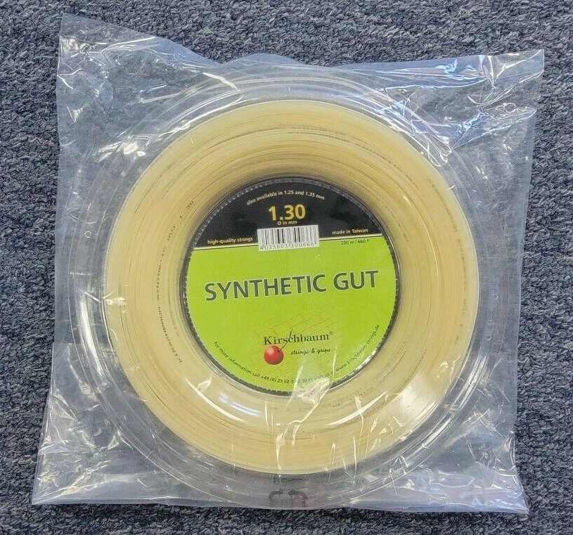 Kirschbaum Synthetic Gut 16 Gauge 1.30mm 660' 200m Tennis String Reel Natural
