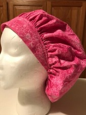 Scrub Hat Medical Nursing Chemo Flowers  Butterflies Pink, Hot Pink, Pale Pink