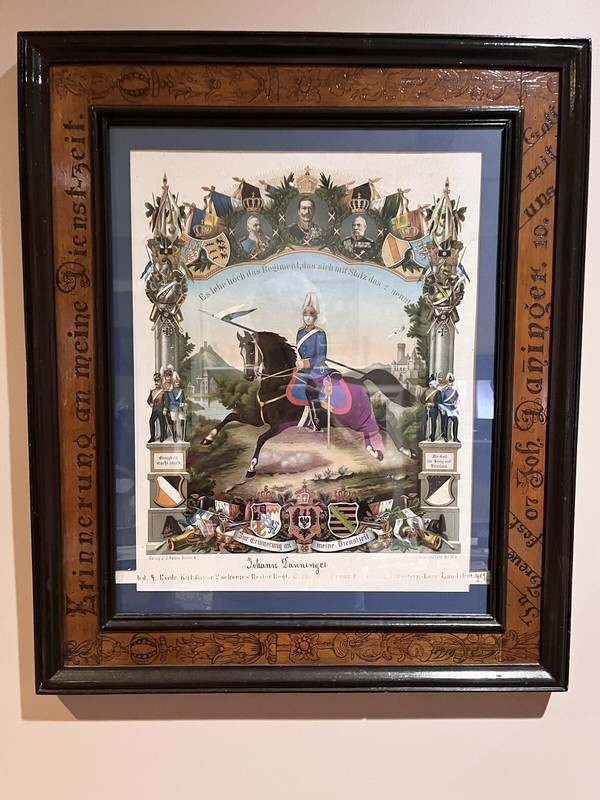 1907-1910 Heavy Calvary Framed German Army Certificate “For Time In Service”