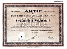PARK-HOTEL AG Leipzig, 1925  (1 Aktie/200 RM)
