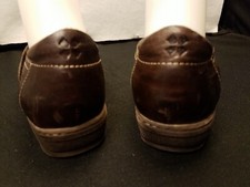 LN W's 9M NATURALIZER N5 COMFORT MOSA BROWN LEATHER SPLIT TOE MARY JANE FLATS