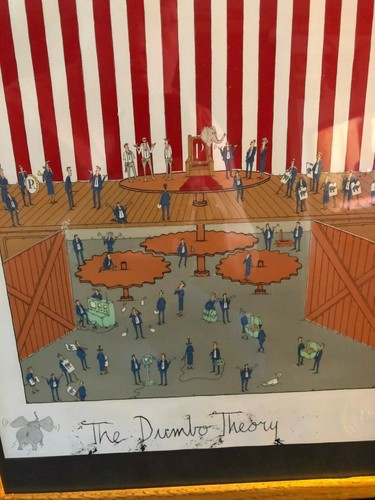 Dumbo Theory Republican Party-DONALD TRUMP? Framed Illustration 1982-84 Signed - Picture 3 of 8