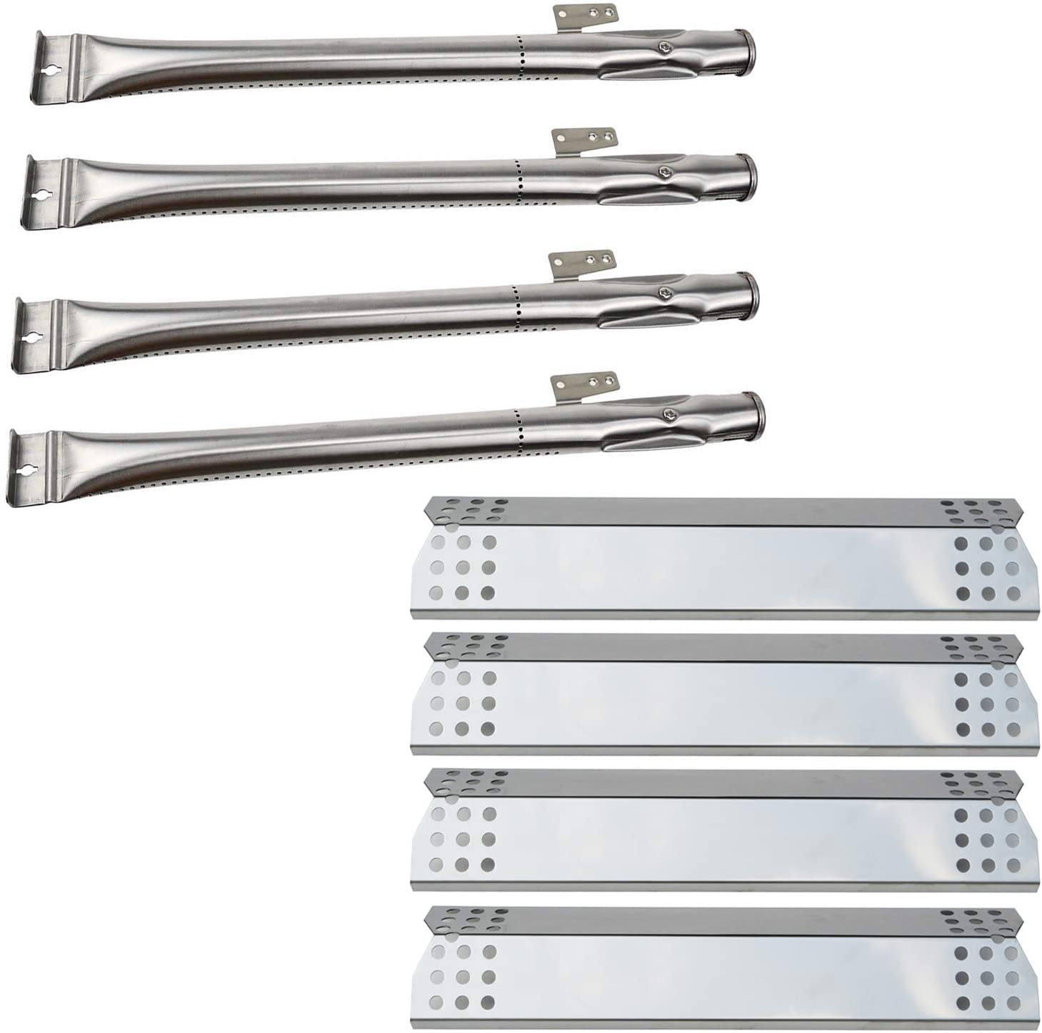Kit Di Ricambio Bruciatori In Acciaio Inox Per Griglia Nexgrill A 4 Fuochi, Modelli 720-0830H, 720-0783E, Con Barre Aromatizzanti E Accenditori