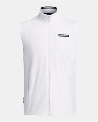 Herren Under Armour Golf Full Zip Daytona Weste, weiß, NEU