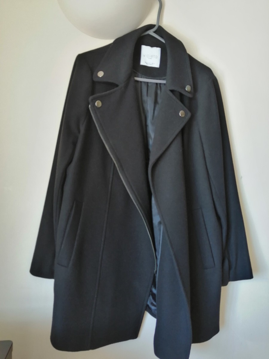 Violeta Mango Black coat size M europe UK